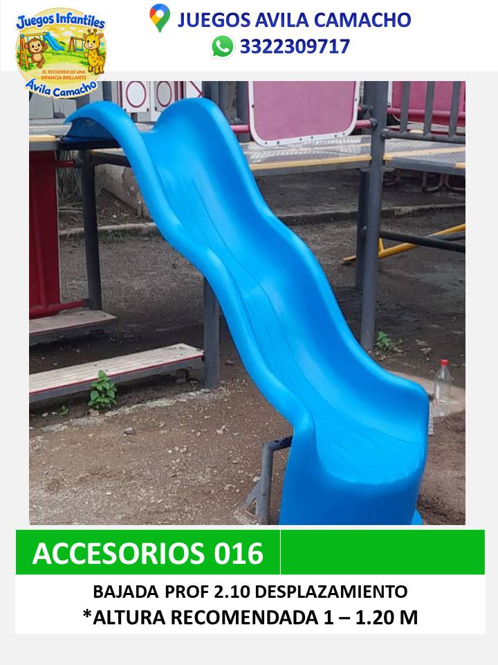 resbaladilla 1.20 de alto ancha